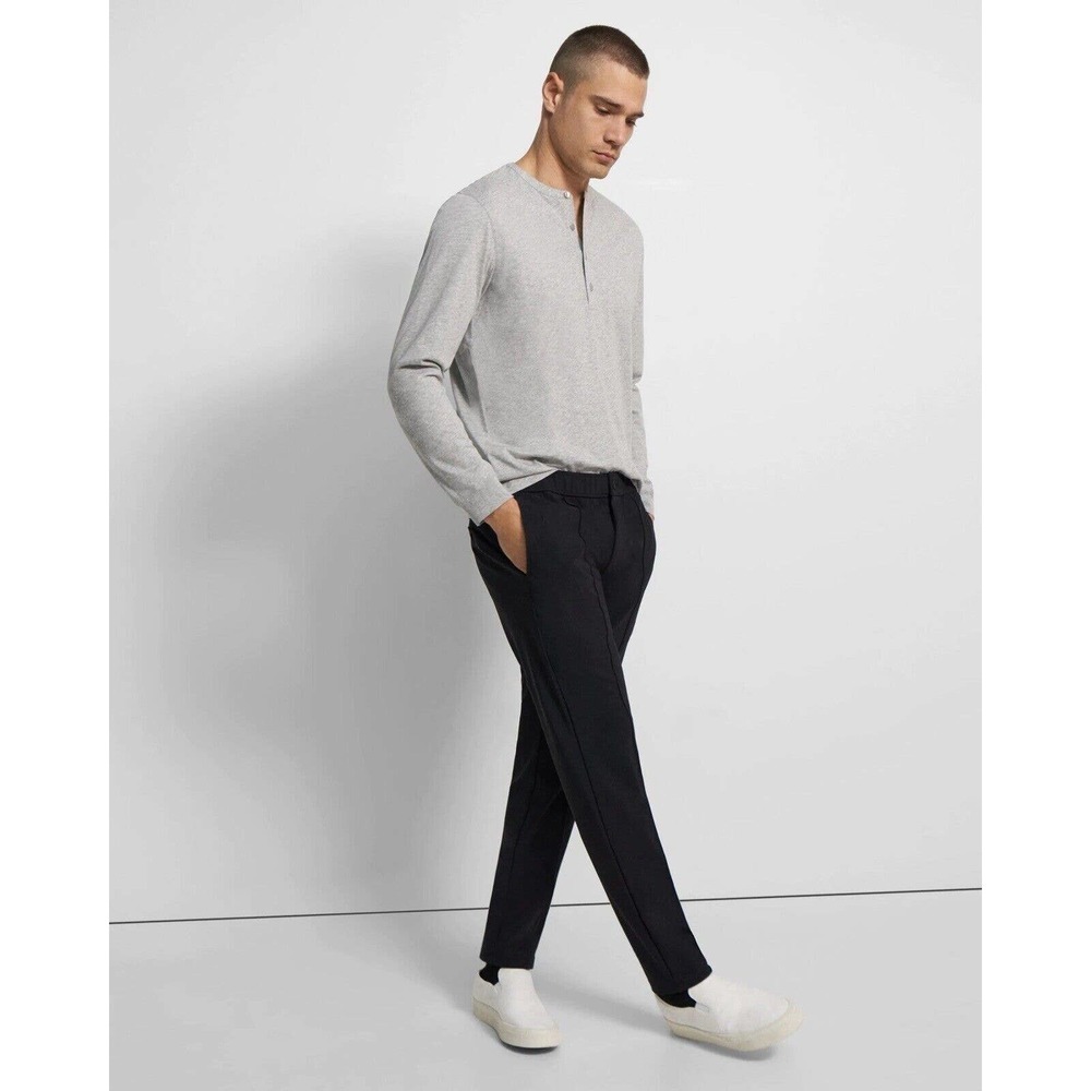 Theory | Mercerized Jersey Henley Mens Size XL Gray Long Sleeves Pima Cotton